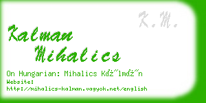 kalman mihalics business card